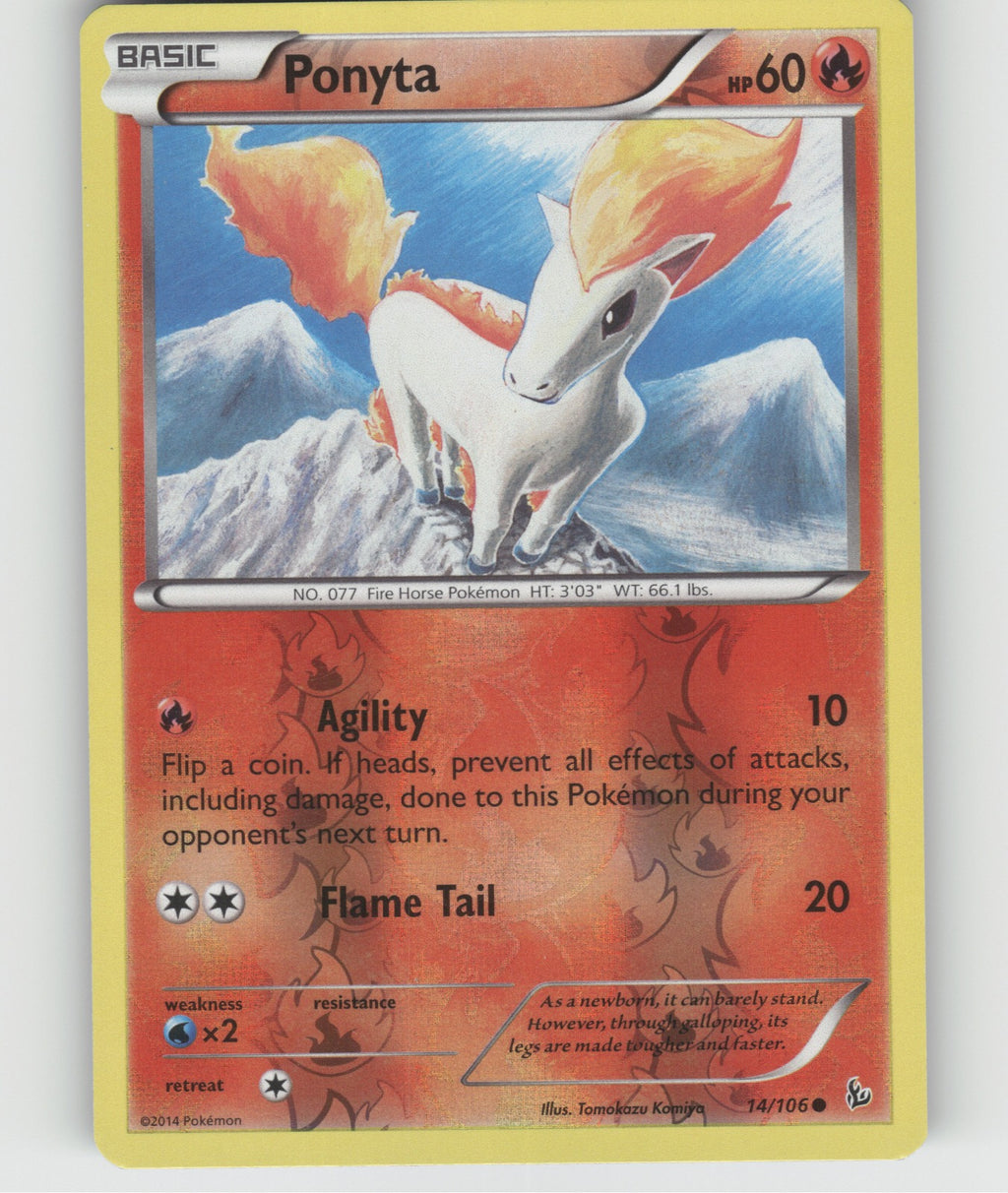 Ponyta Reverse Holo Common XY - Flashfire 14/106 NM