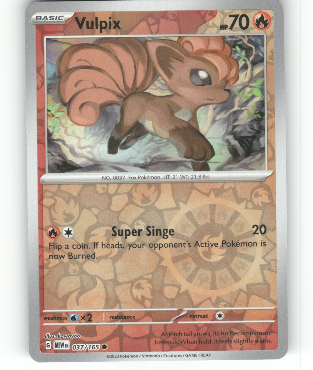 Vulpix Reverse Holo Common SV: Scarlet & Violet 151 037/165 NM