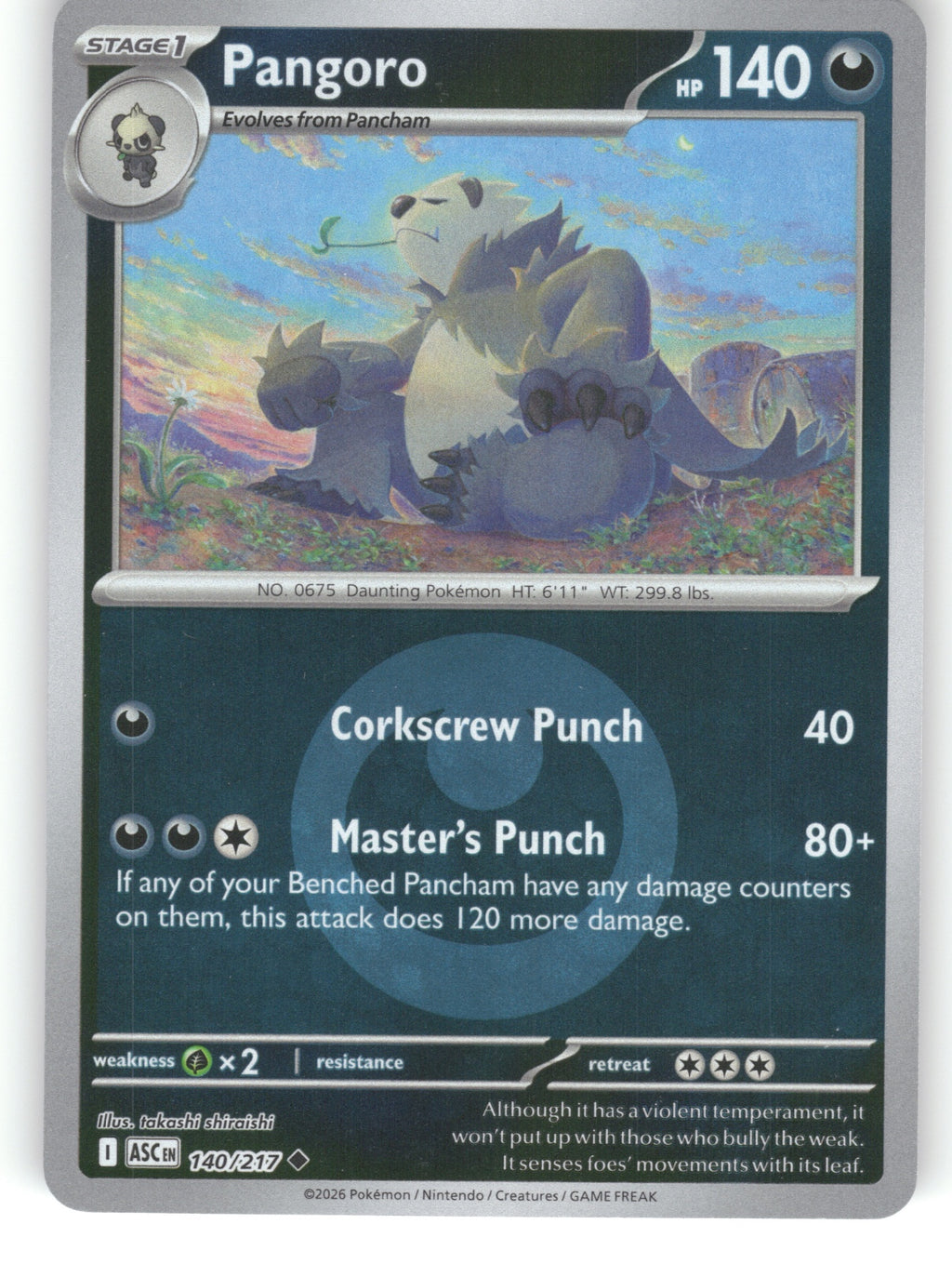 Pangoro (Energy Symbol Pattern) Reverse Holo Uncommon ME: Ascended Heroes 140/21