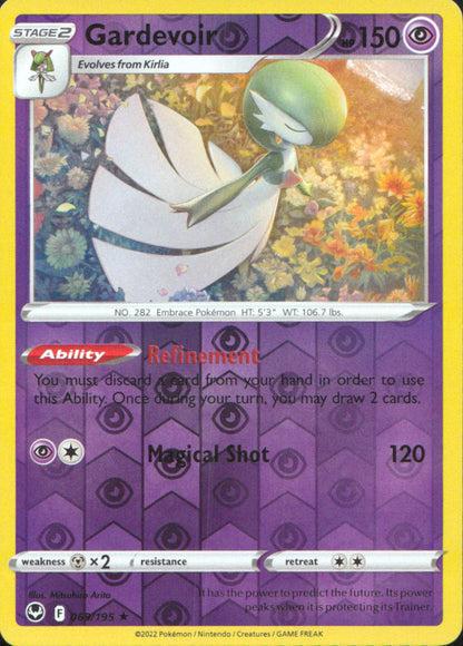 Gardevoir Reverse Holo Rare SWSH12: Silver Tempest 069/195 NM