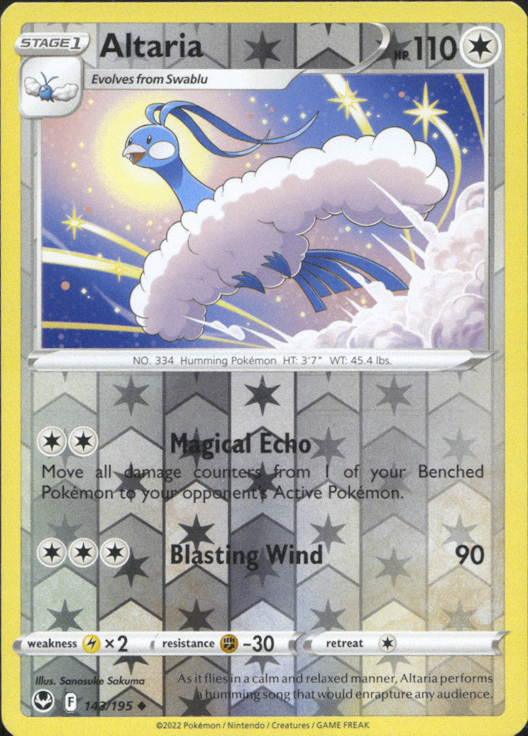 Altaria Reverse Holo Uncommon SWSH12: Silver Tempest 143/195 NM
