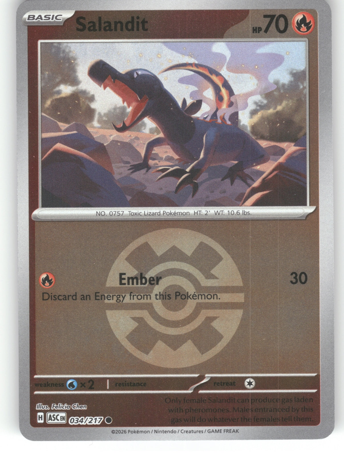 Salandit (Quick Ball) Reverse Holo Common ME: Ascended Heroes 034/217 NM