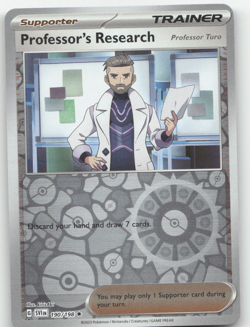 Professor's Research - Reverse Holo Rare SV01: Scarlet & Violet Base Set 190/198 NM