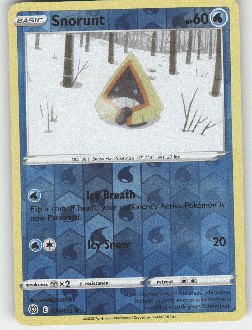 Snorunt Reverse Holo Common SWSH09: Brilliant Stars 034/172 NM