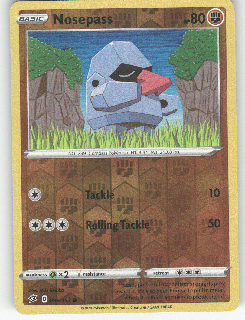 Nosepass Reverse Holo Common SWSH02: Rebel Clash 096/192 NM