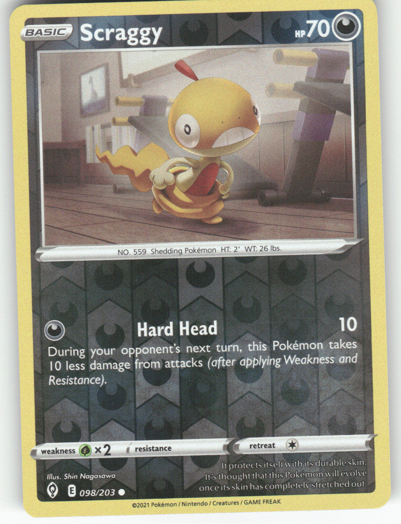 Scraggy Reverse Holo Common SWSH07: Evolving Skies 098/203 NM
