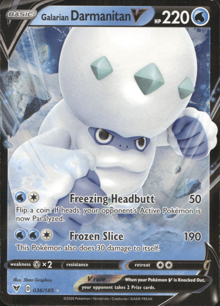 Galarian Darmanitan V Holo Ultra Rare SWSH04: Vivid Voltage 036/185 NM