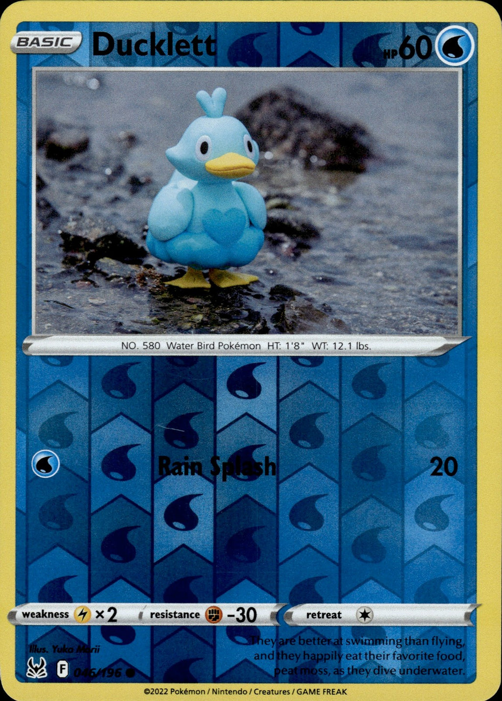 Ducklett Reverse Holo Common SWSH11: Lost Origin 046/196 NM