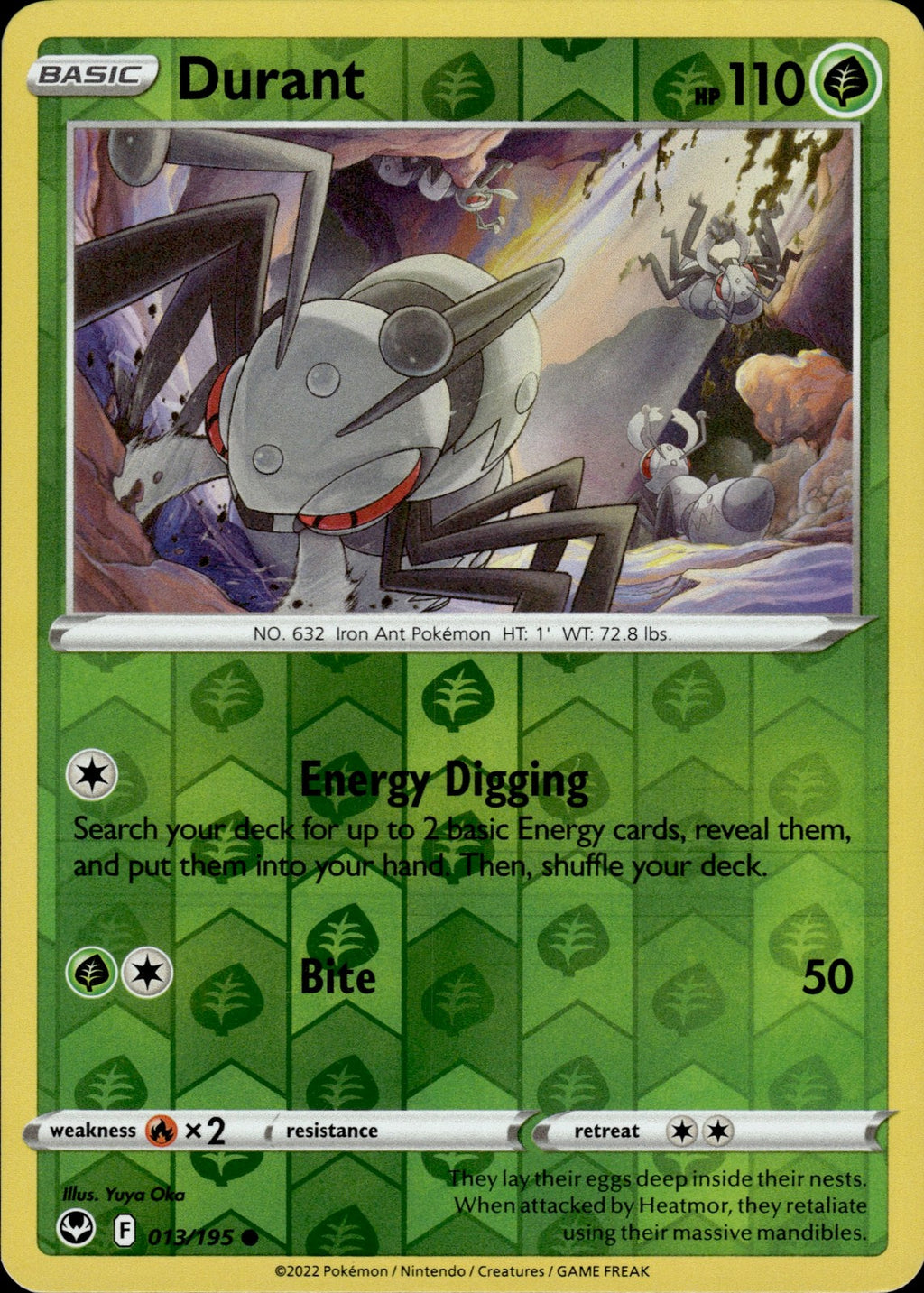 Durant Reverse Holo Common SWSH12: Silver Tempest 013/195 NM