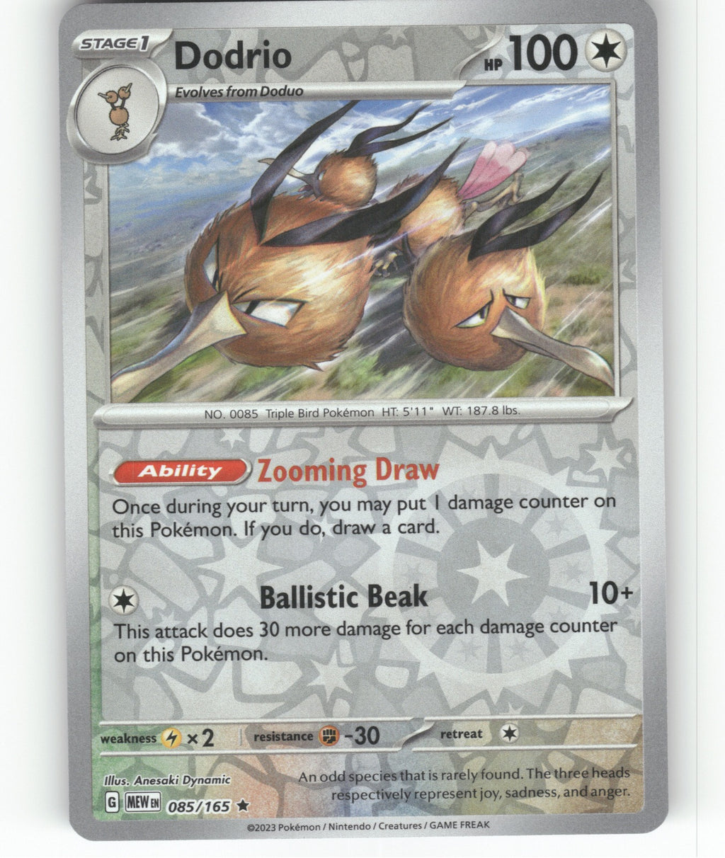 Dodrio Reverse Holo Rare SV: Scarlet & Violet 151 085/165 NM
