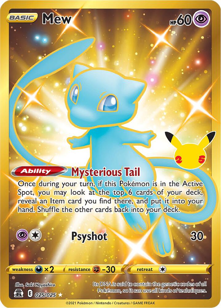 Mew (Secret) Holo Secret Rare Celebrations 025/025 NM