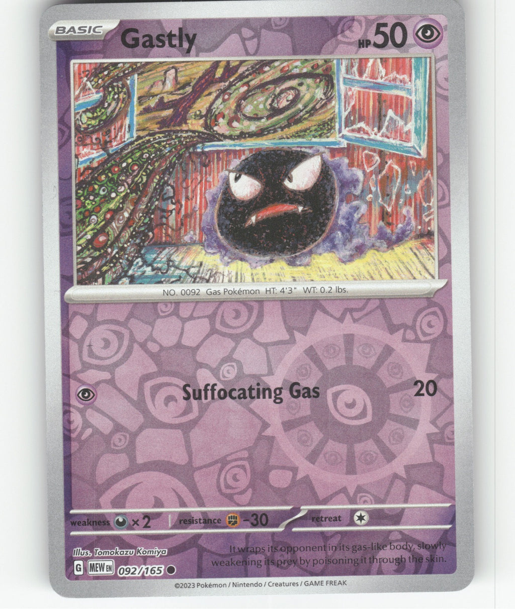 Gastly Reverse Holo Common SV: Scarlet & Violet 151 092/165 NM