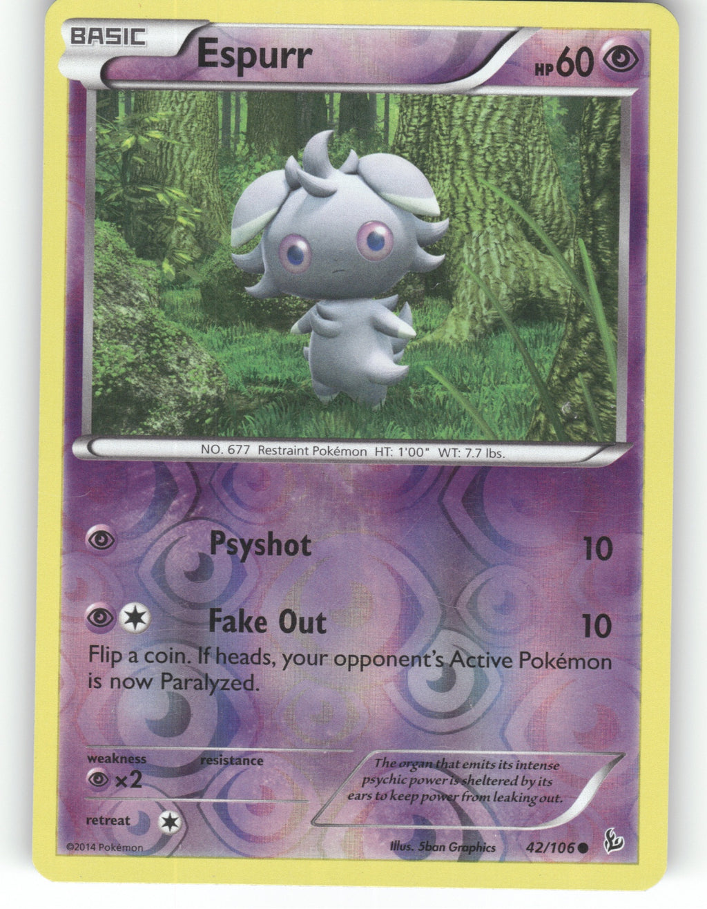 Espurr Reverse Holo Common XY - Flashfire 42/106 NM