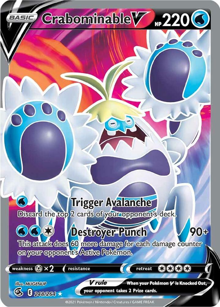 Crabominable V (Full Art) Holo Ultra Rare SWSH08: Fusion Strike 248/264 NM