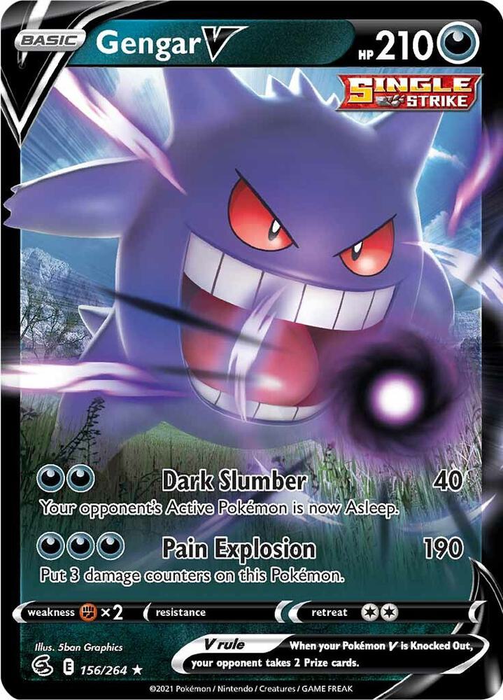Gengar V Holo Ultra Rare SWSH08: Fusion Strike 156/264 NM