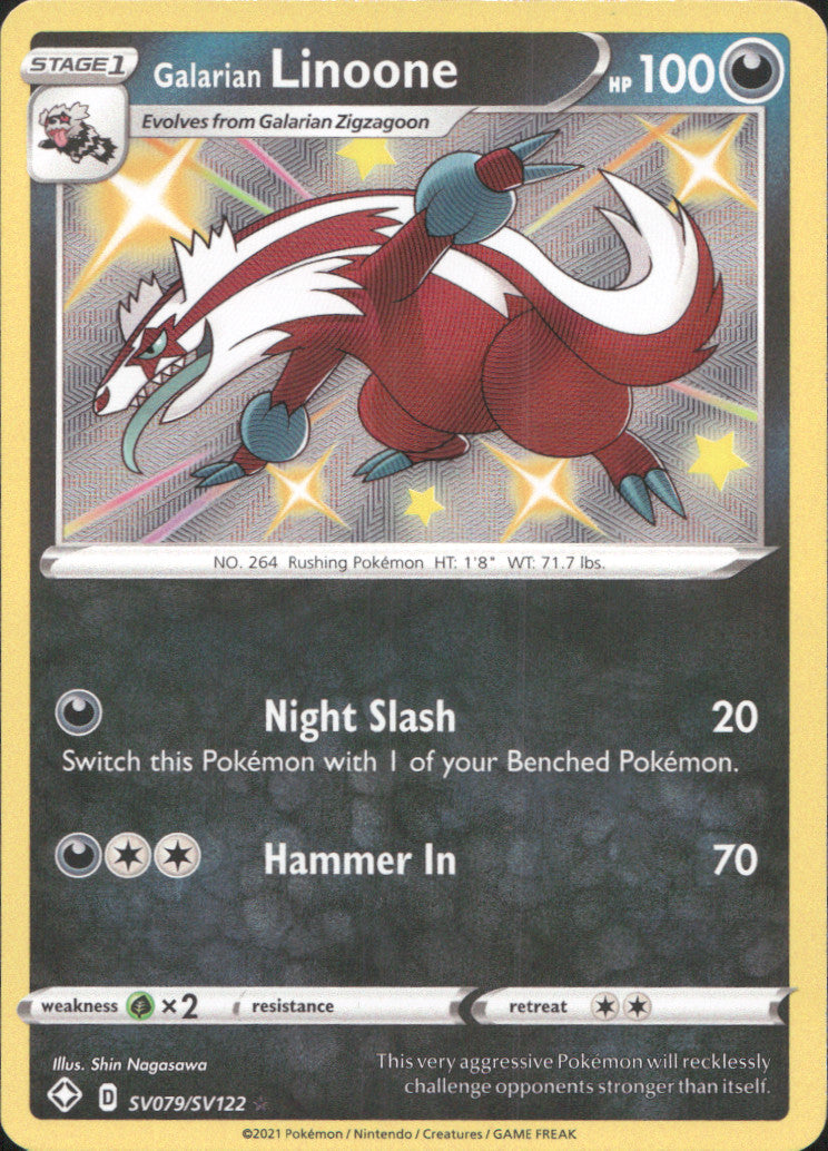 Galarian Linoone Holo Shiny Holo Rare Shining Fates: Shiny Vault SV079/SV122 NM