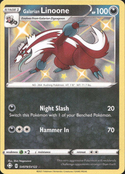 Galarian Linoone Holo Shiny Holo Rare Shining Fates: Shiny Vault SV079/SV122 NM
