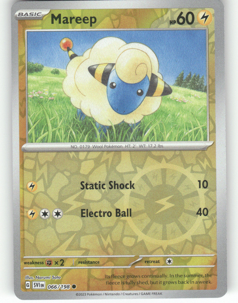 Mareep Reverse Holo Common SV01: Scarlet & Violet Base Set 066/198 NM