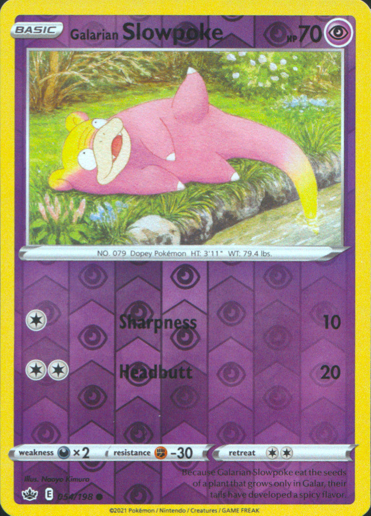 Galarian Slowpoke Reverse Holo Common SWSH06: Chilling Reign 054/198 NM
