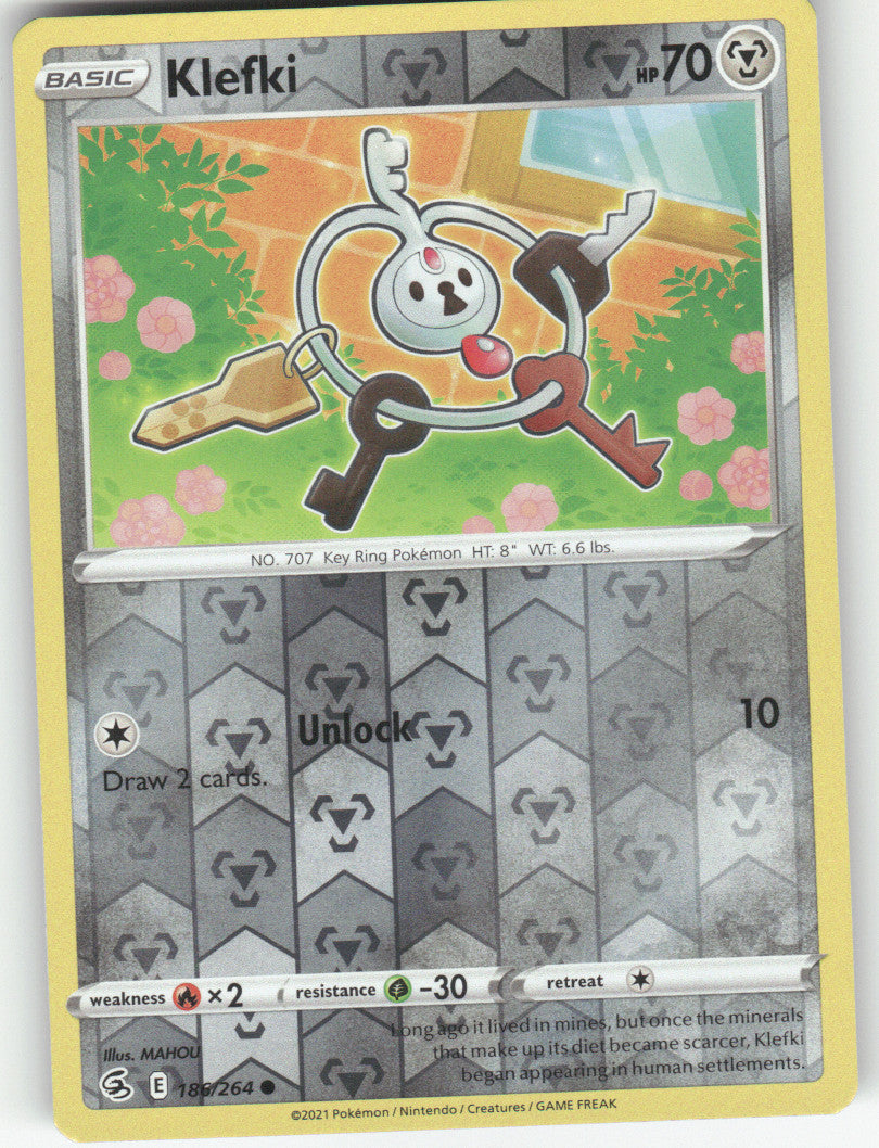 Klefki Reverse Holo Common SWSH08: Fusion Strike 186/264 NM