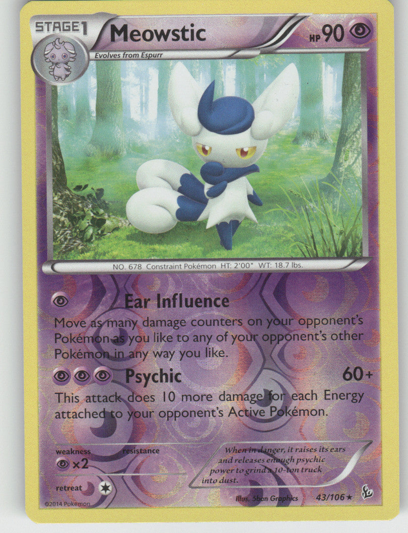 Meowstic Reverse Holo Rare XY - Flashfire 43/106 NM