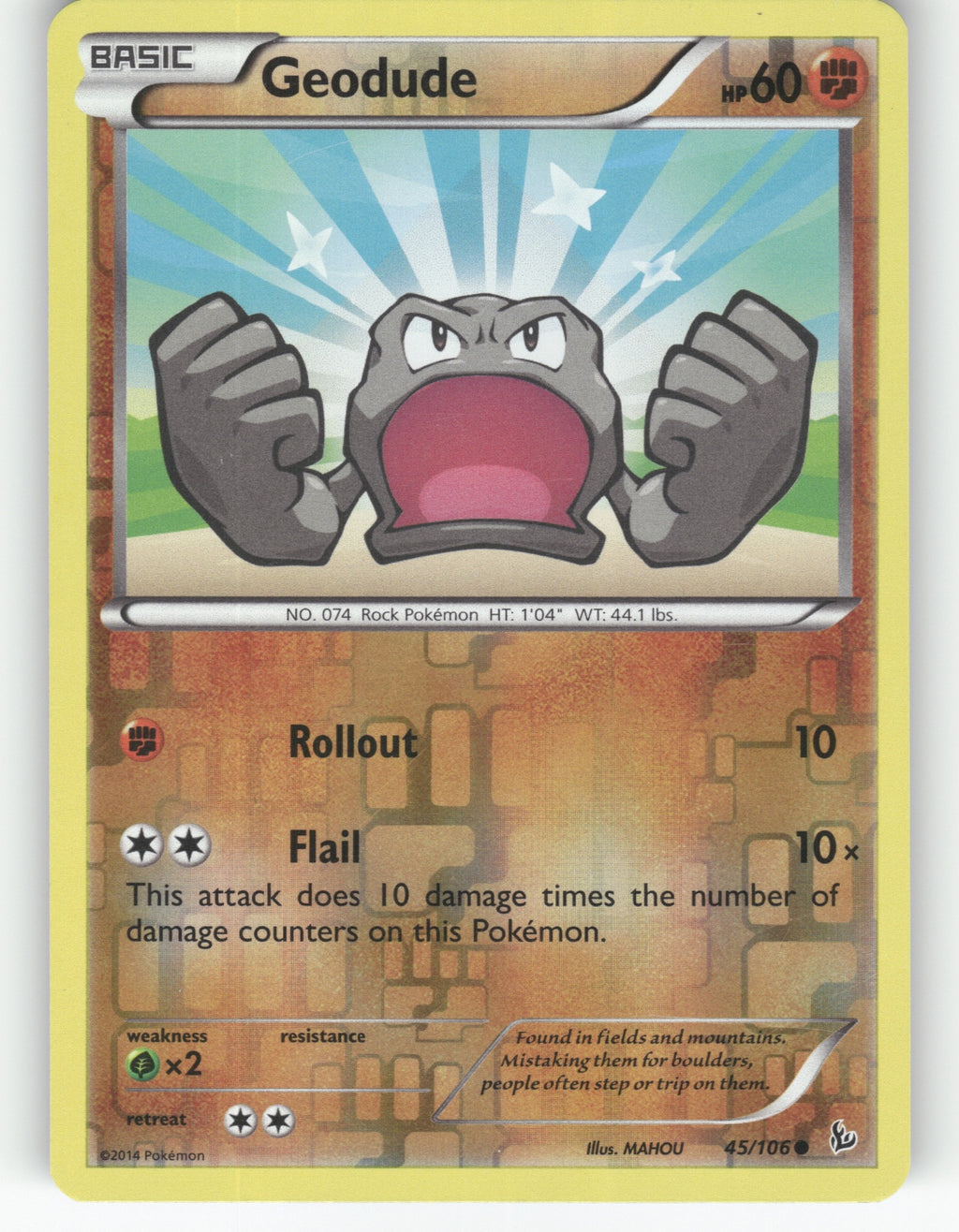 Geodude Reverse Holo Common Generations 43/83 NM