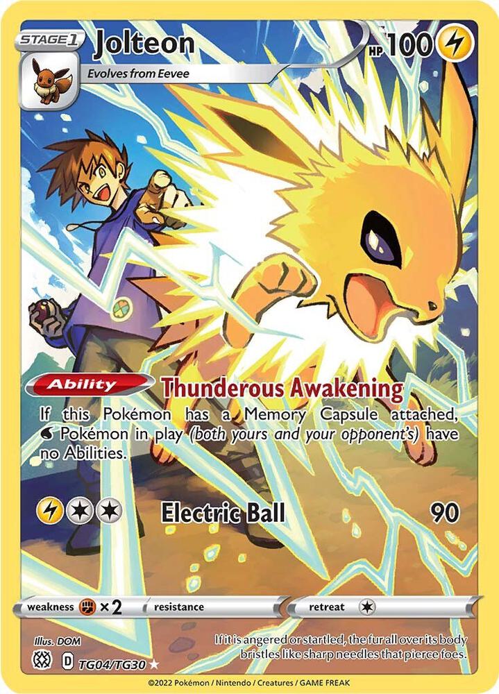 Jolteon Holo Ultra Rare SWSH09: Brilliant Stars Trainer Gallery TG04/TG30 NM