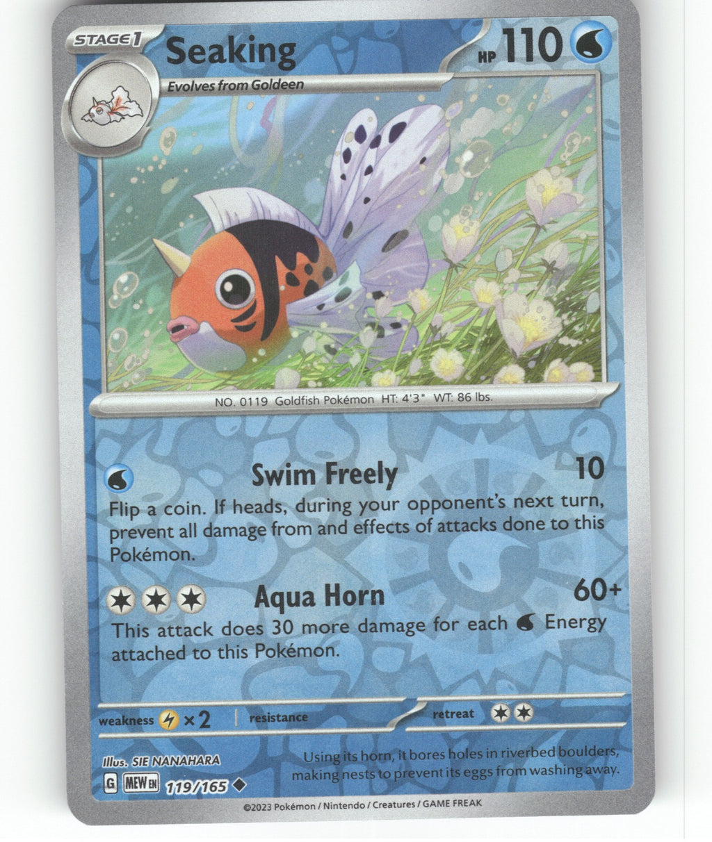 Seaking Reverse Holo Uncommon SV: Scarlet & Violet 151 119/165 NM