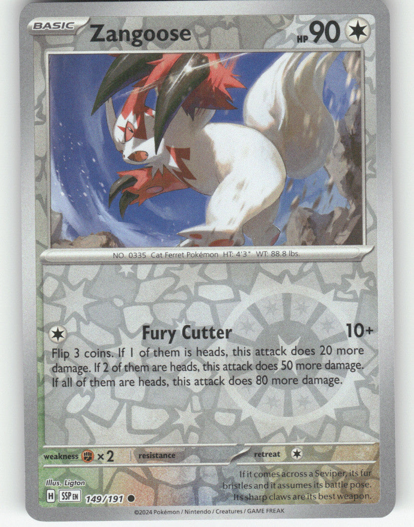 Zangoose Reverse Holo Common SV08: Surging Sparks 149/191 NM