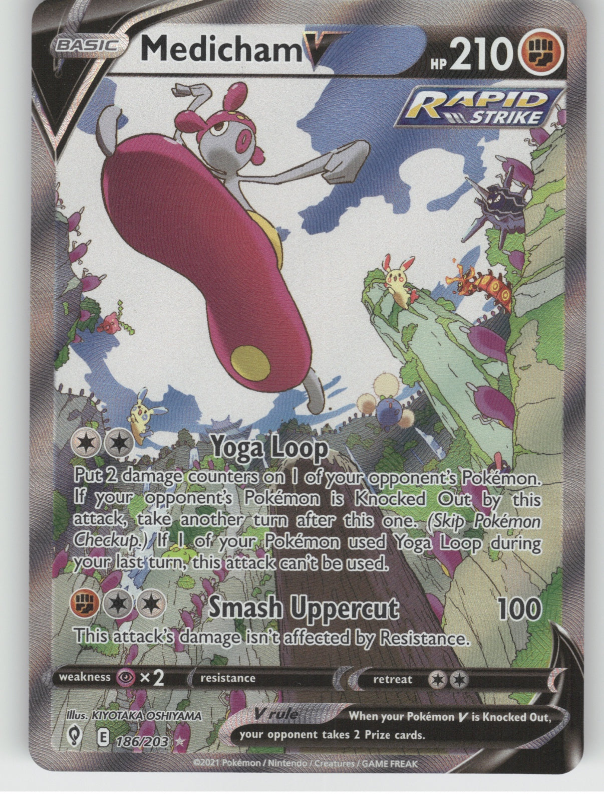 Medicham V (Alternate Full Art) Holo Ultra Rare SWSH07: Evolving Skies 186/203 N