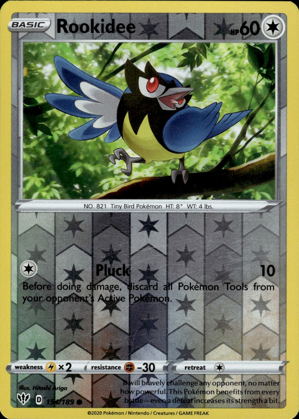 Rookidee Reverse Holo Common SWSH03: Darkness Ablaze 154/189 NM