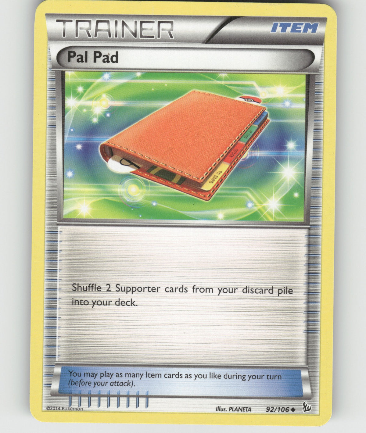 Pal Pad Uncommon XY - Flashfire 92/106 NM