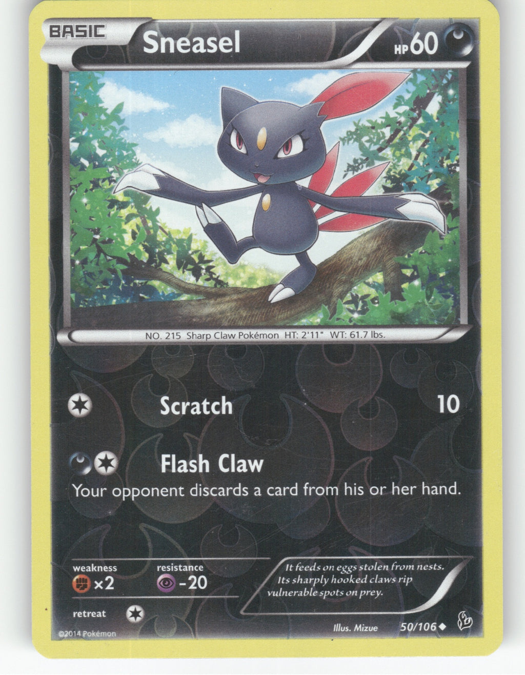 Sneasel (50) Reverse Holo Uncommon XY - Flashfire 50/106 NM