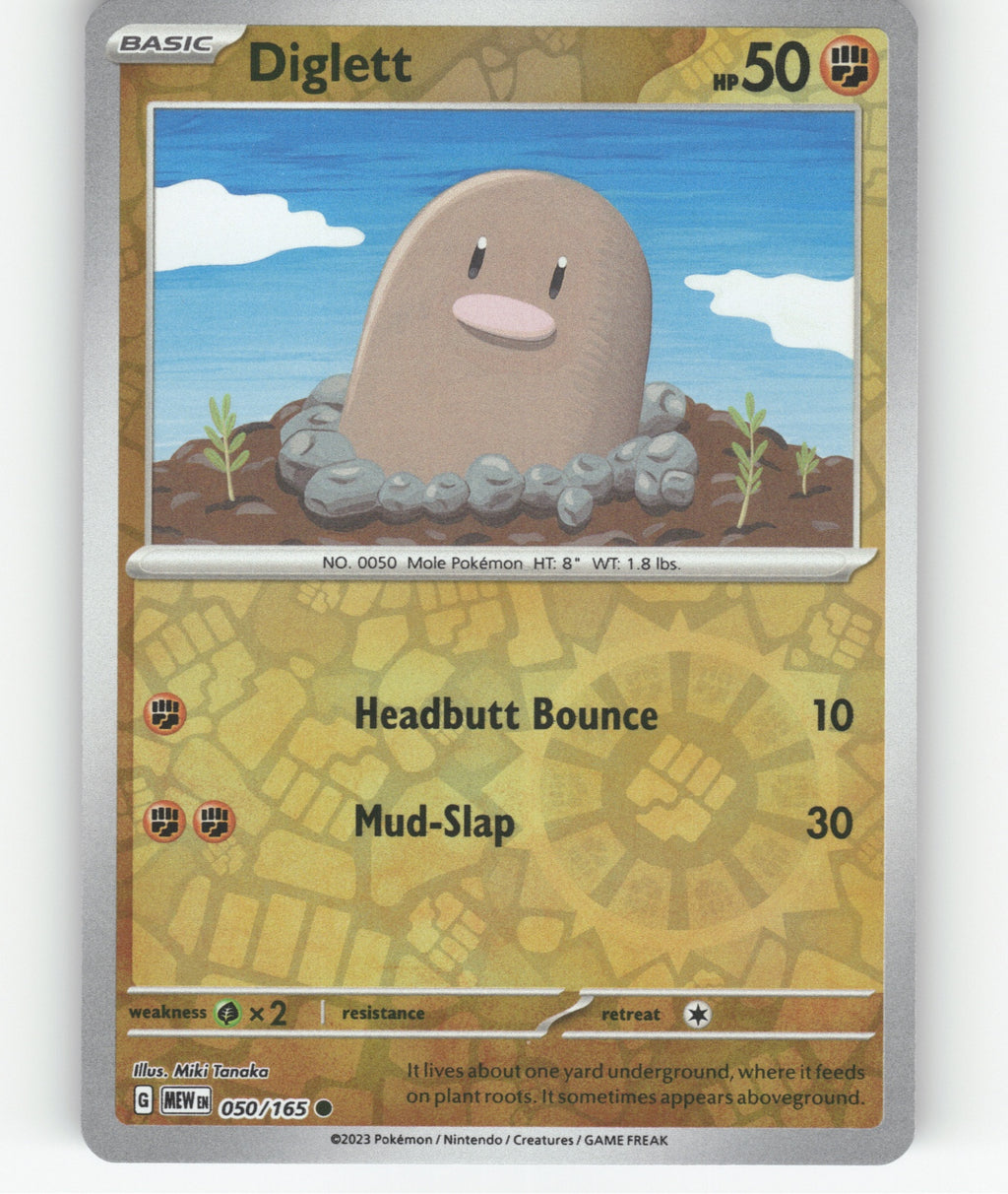 Diglett Reverse Holo Common SV: Scarlet & Violet 151 050/165 NM