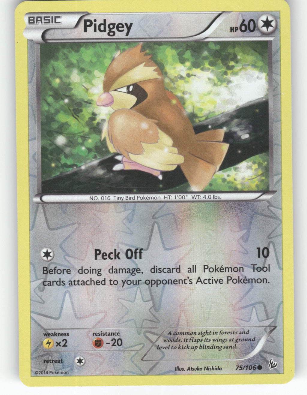 Pidgey Reverse Holo Common XY - Flashfire 75/106 NM
