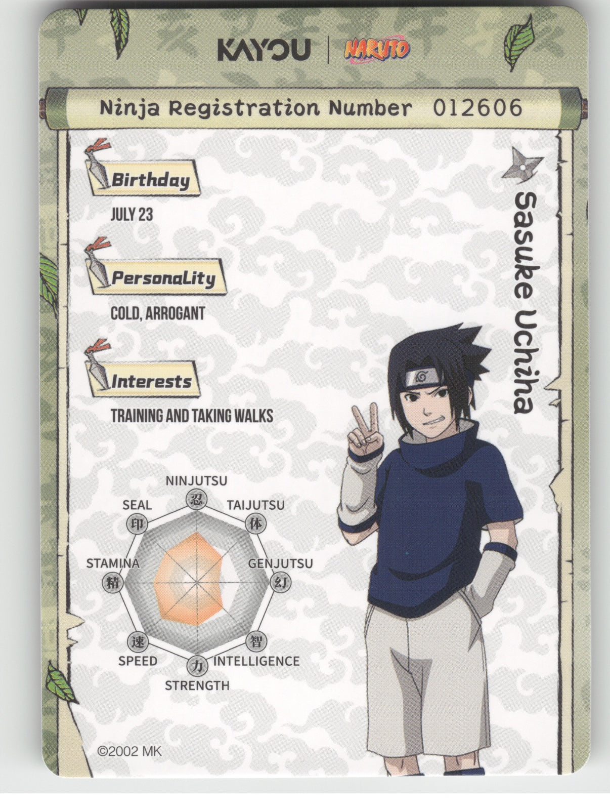 Sasuke Uchiha Base SR Earth Scroll Series 2 016L2 NM back