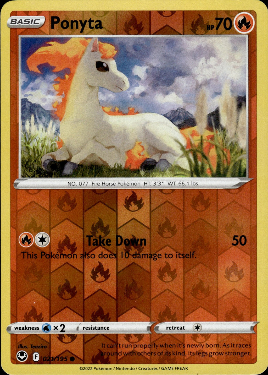 Ponyta Reverse Holo Common SWSH12: Silver Tempest 021/195 NM