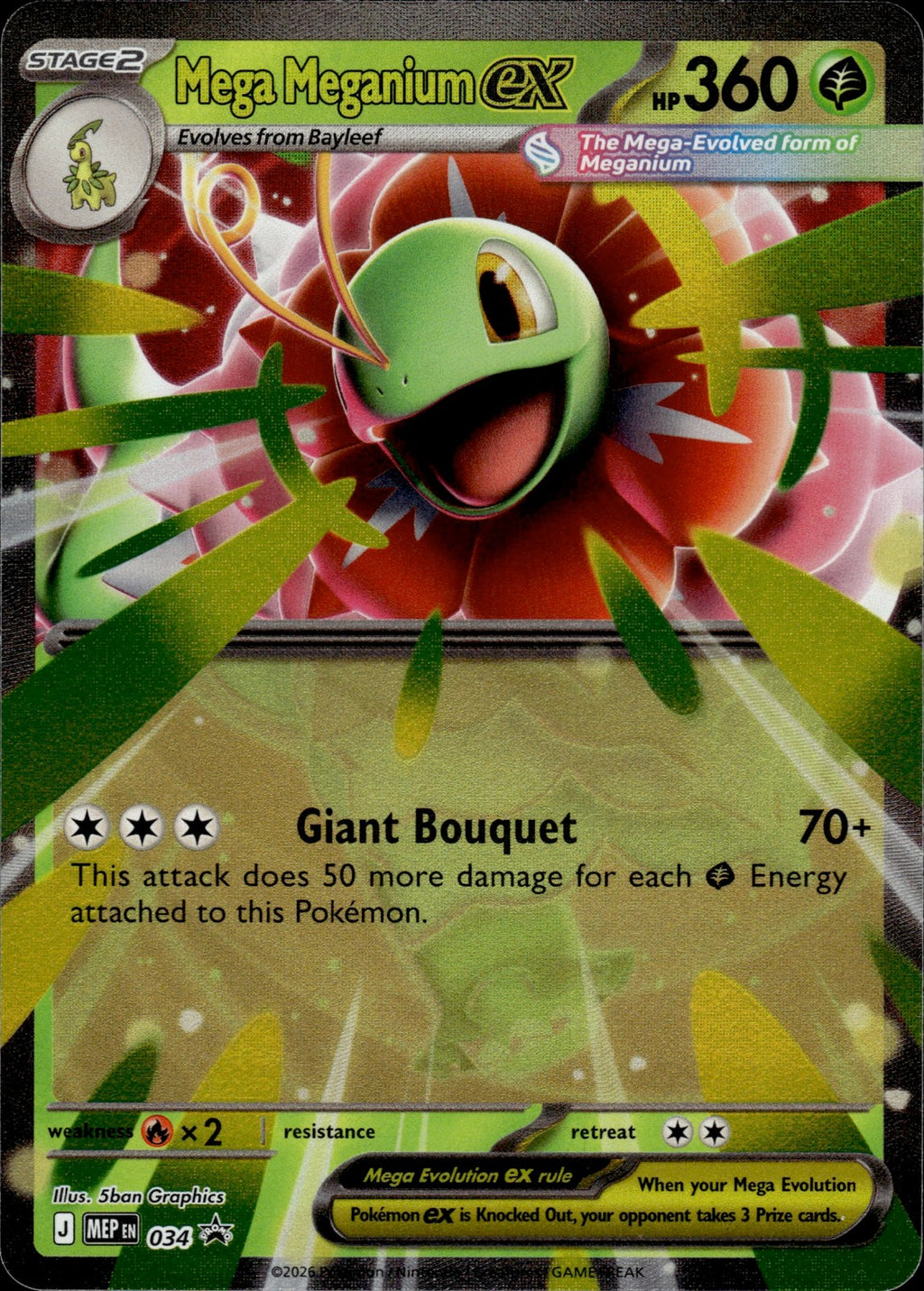 Mega Meganium ex Holo Promo Jumbo Cards 034 NM
