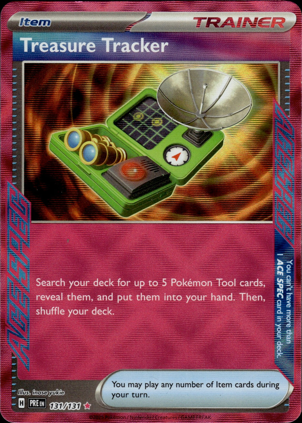 Treasure Tracker Holo ACE SPEC Rare SV: Prismatic Evolutions 131/131 NM