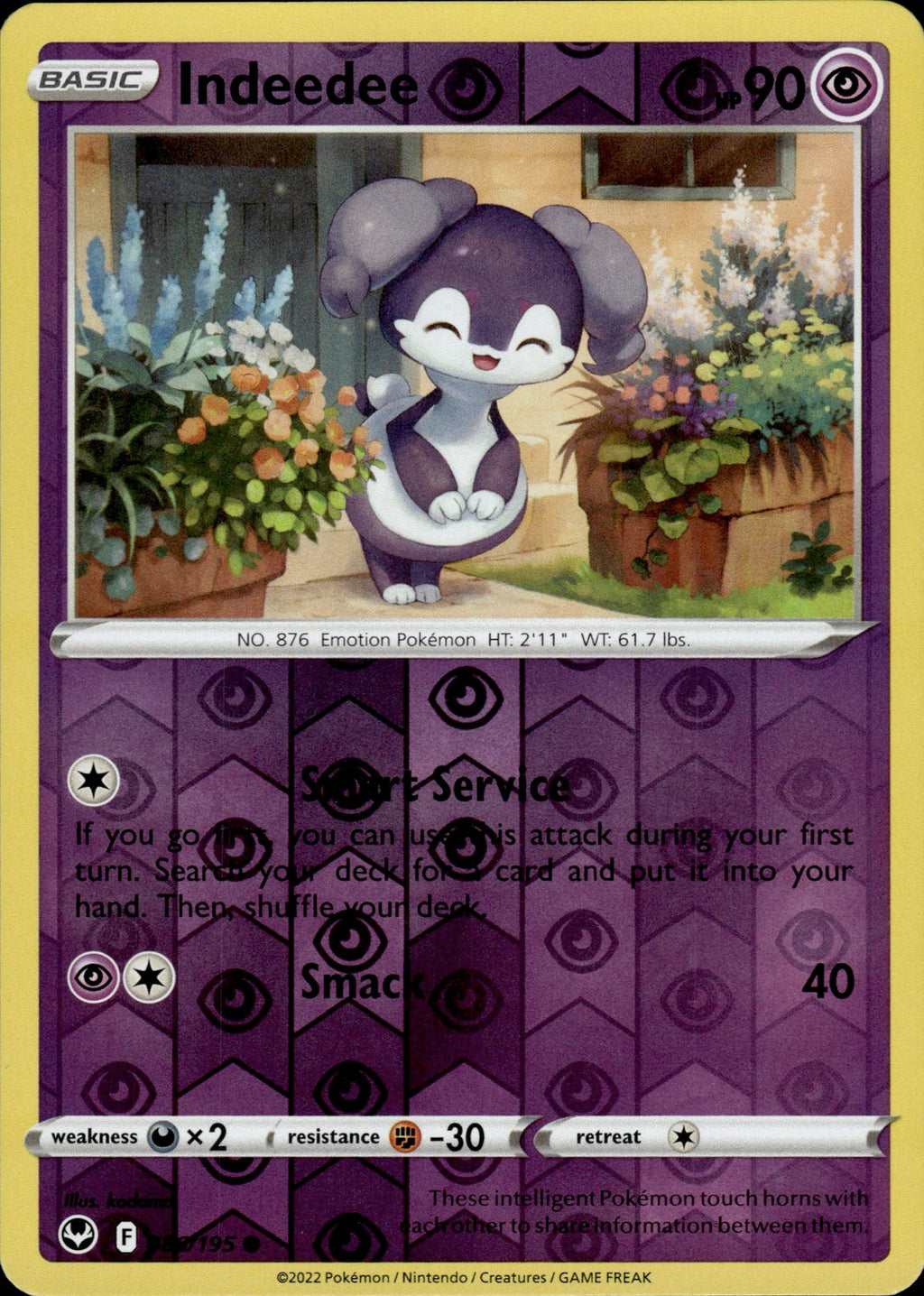 Indeedee Reverse Holo Common SWSH12: Silver Tempest 086/195 NM