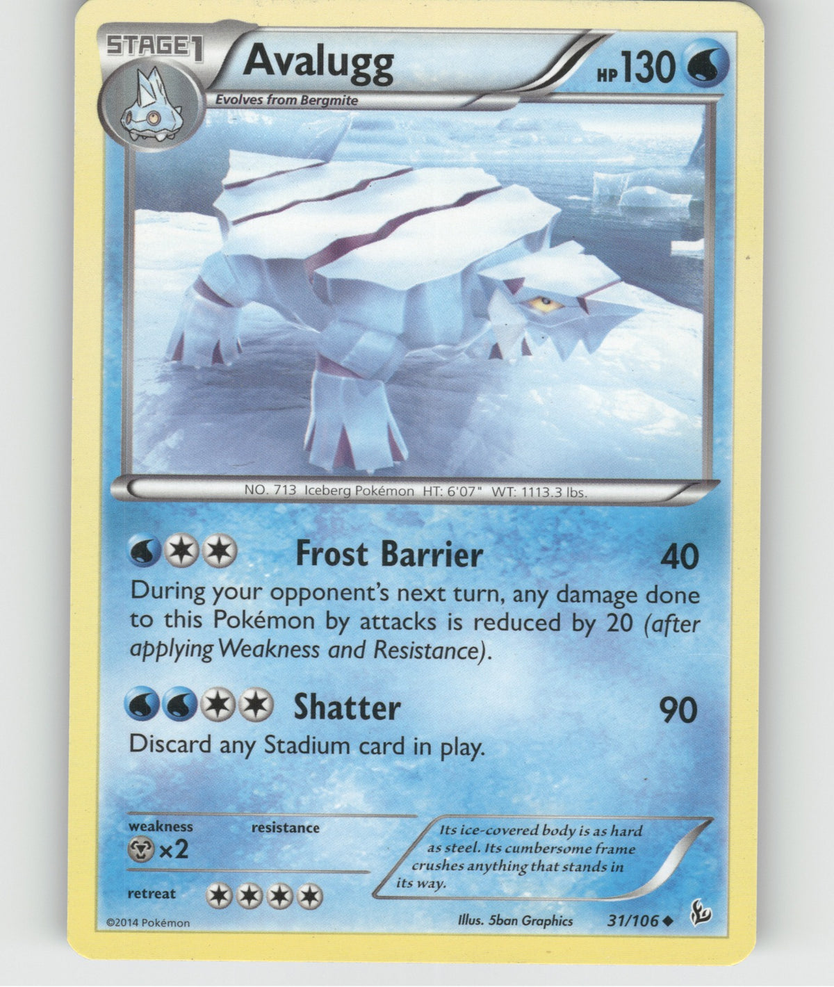 Avalugg Uncommon XY - Flashfire 31/106 NM
