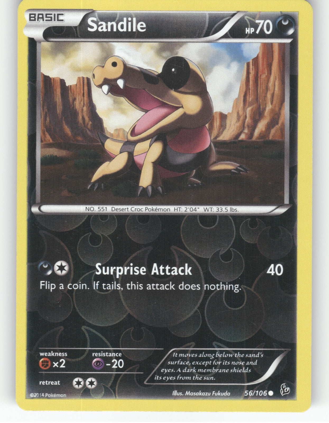 Sandile Reverse Holo Common XY - Flashfire 56/106 NM