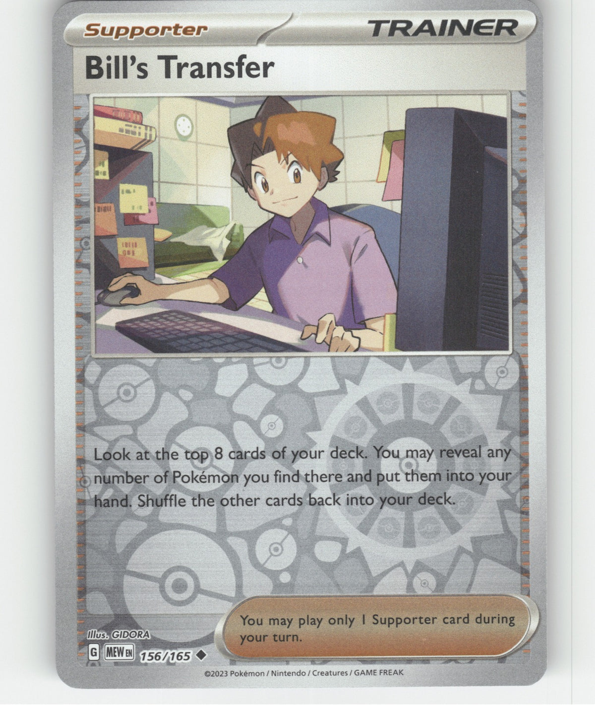 Bill's Transfer Reverse Holo Uncommon SV: Scarlet & Violet 151 156/165 NM