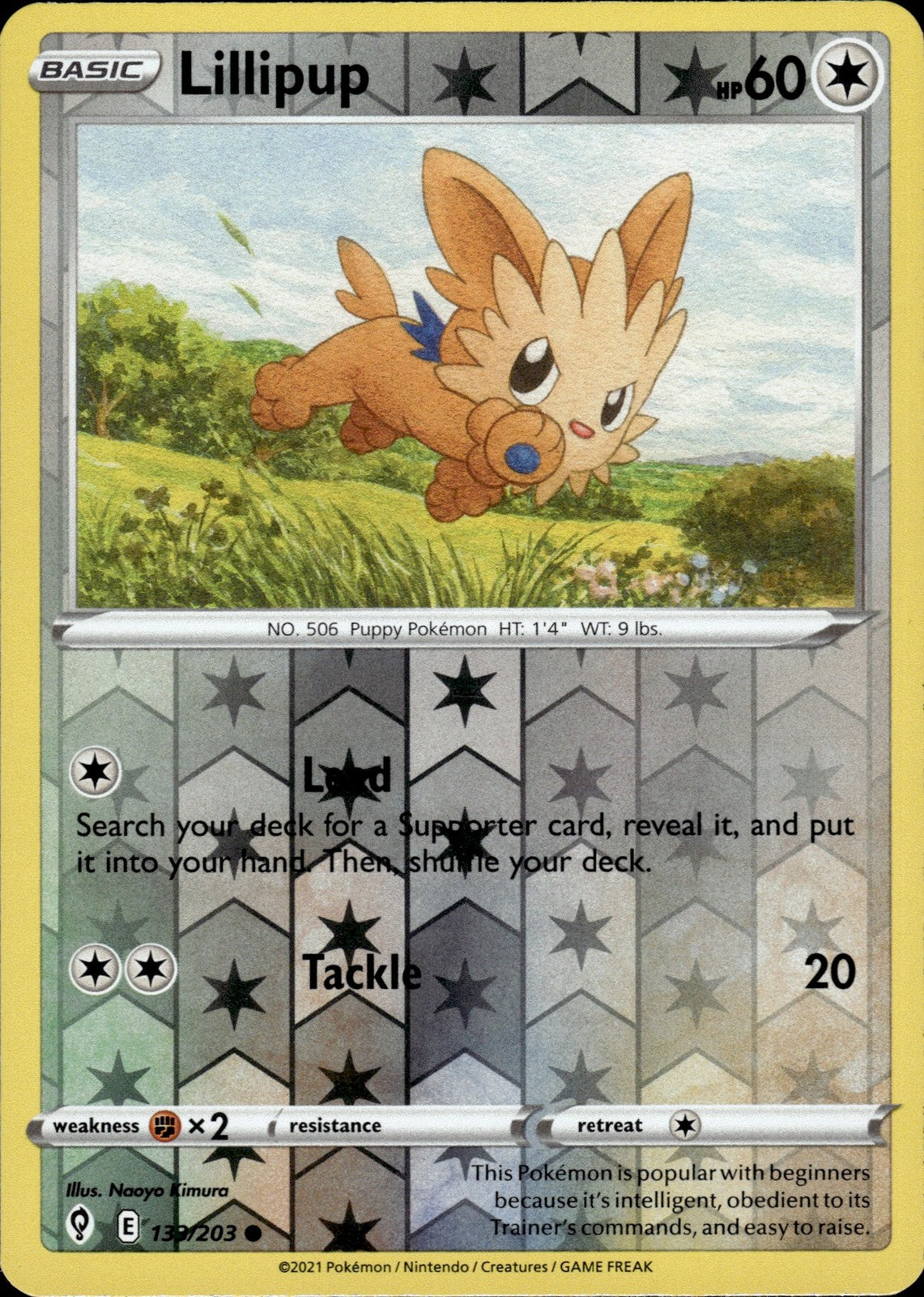 Lillipup Reverse Holo Common SWSH07: Evolving Skies 133/203 NM