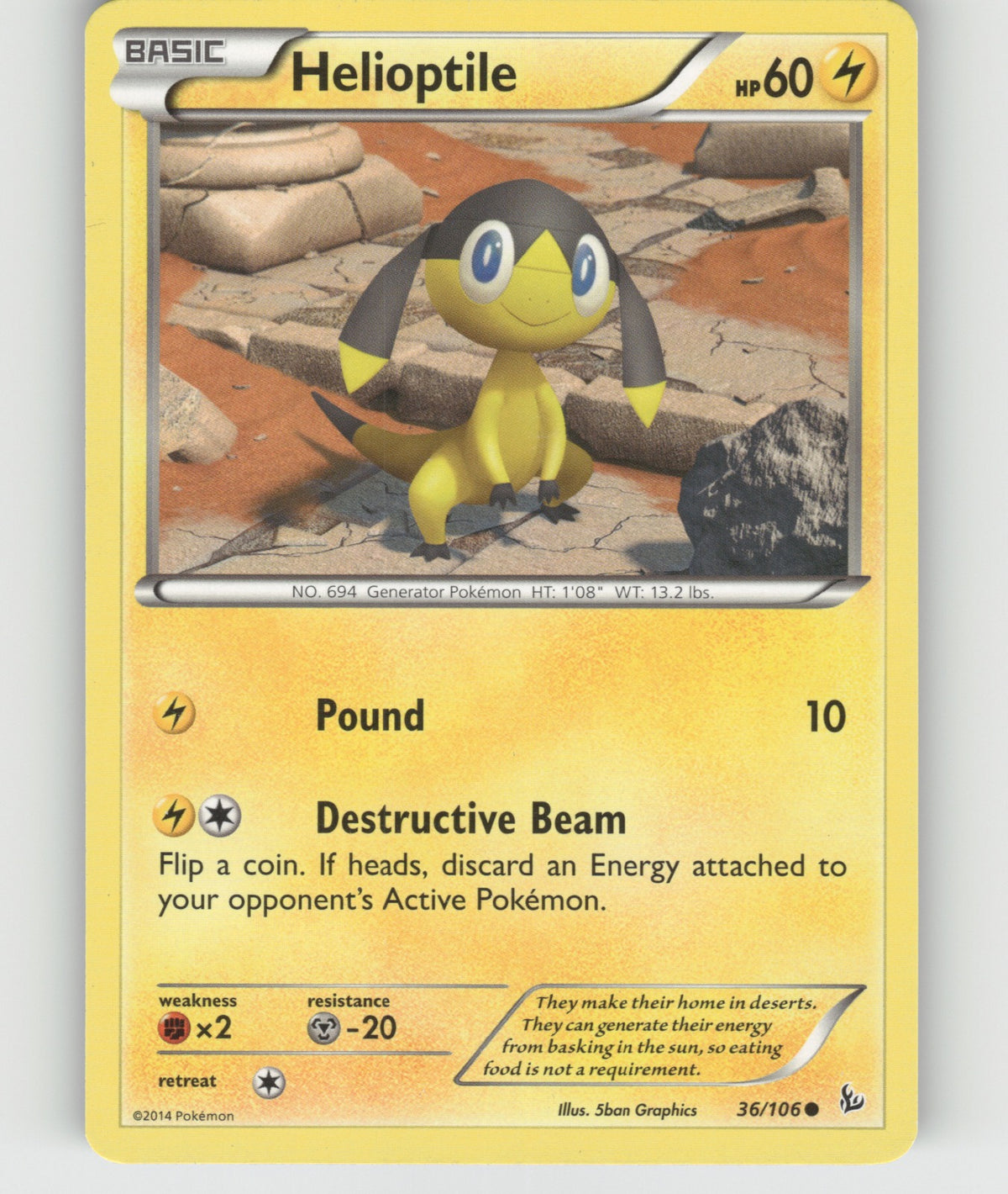 Helioptile Common XY - Flashfire 36/106 NM