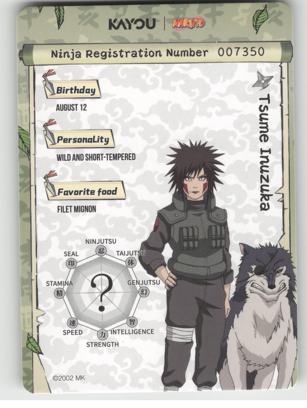 Tsume Inuzuka Base SR Earth Scroll Series 2 012L2 NM back