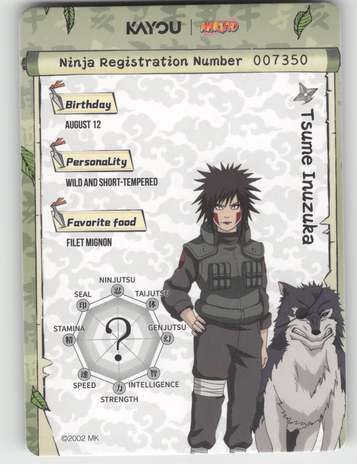 Tsume Inuzuka Base SR Earth Scroll Series 2 012L2 NM back