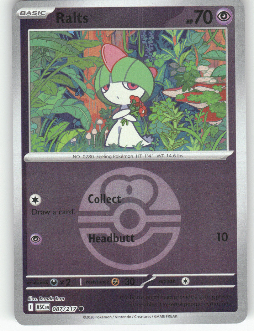 Ralts (Love Ball) Reverse Holo Common ME: Ascended Heroes 087/217 NM