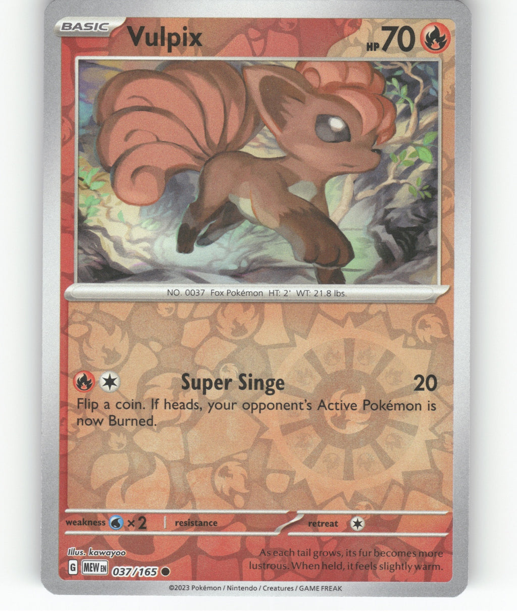 Vulpix Reverse Holo Common SV: Scarlet & Violet 151 037/165 NM