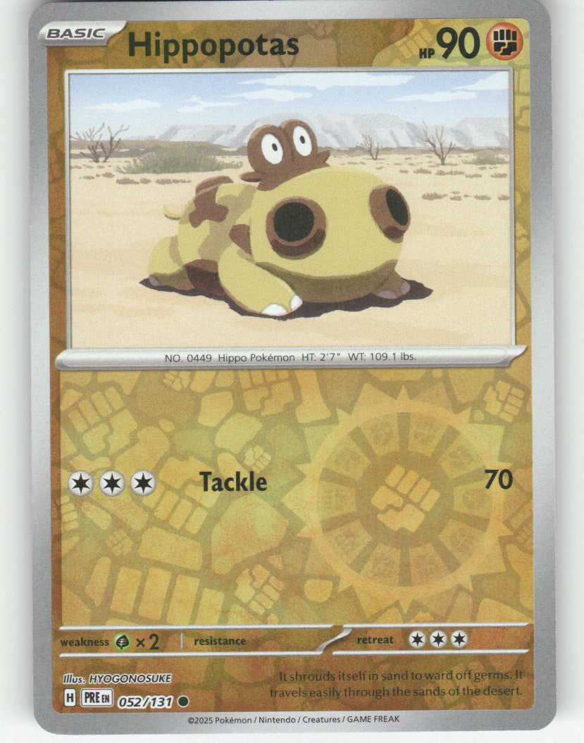 Hippopotas Reverse Holo Common SV: Prismatic Evolutions 052/131 NM